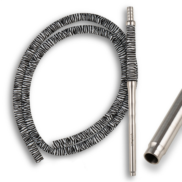 1220 Smokah Edelstahl Mundstck Schlauch Set M10 Zebra