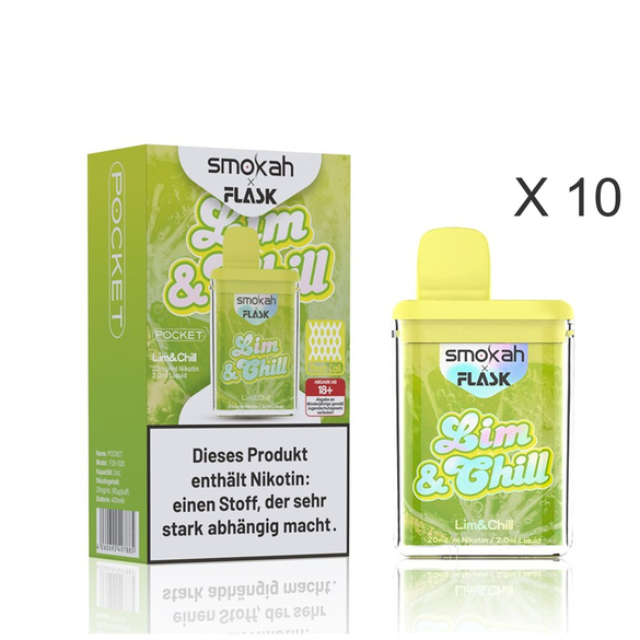 10 x Smokah x Flask Pocket Lim & Chill